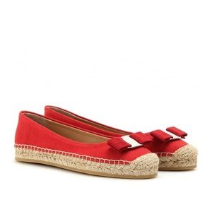 Women Ferragamo Blake Espadrille Size 6 Red
